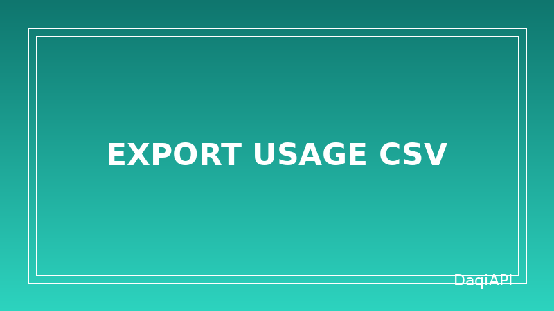 Export Your Usage to a CSV