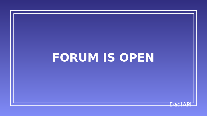 The Community Forum Is Open