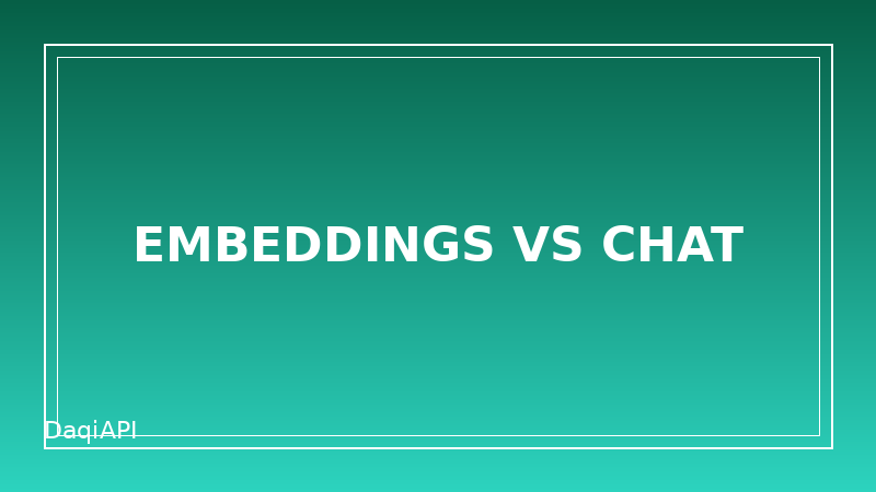 When to Use Embeddings vs Chat
